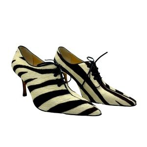 NWOB! MANOLO BLAHNIK ZEBRA PONY HAIR BOOTIES